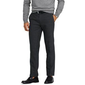 42x28 Lands' End Men's Slim Year'rounder Black Wool Trousers Dress Pants